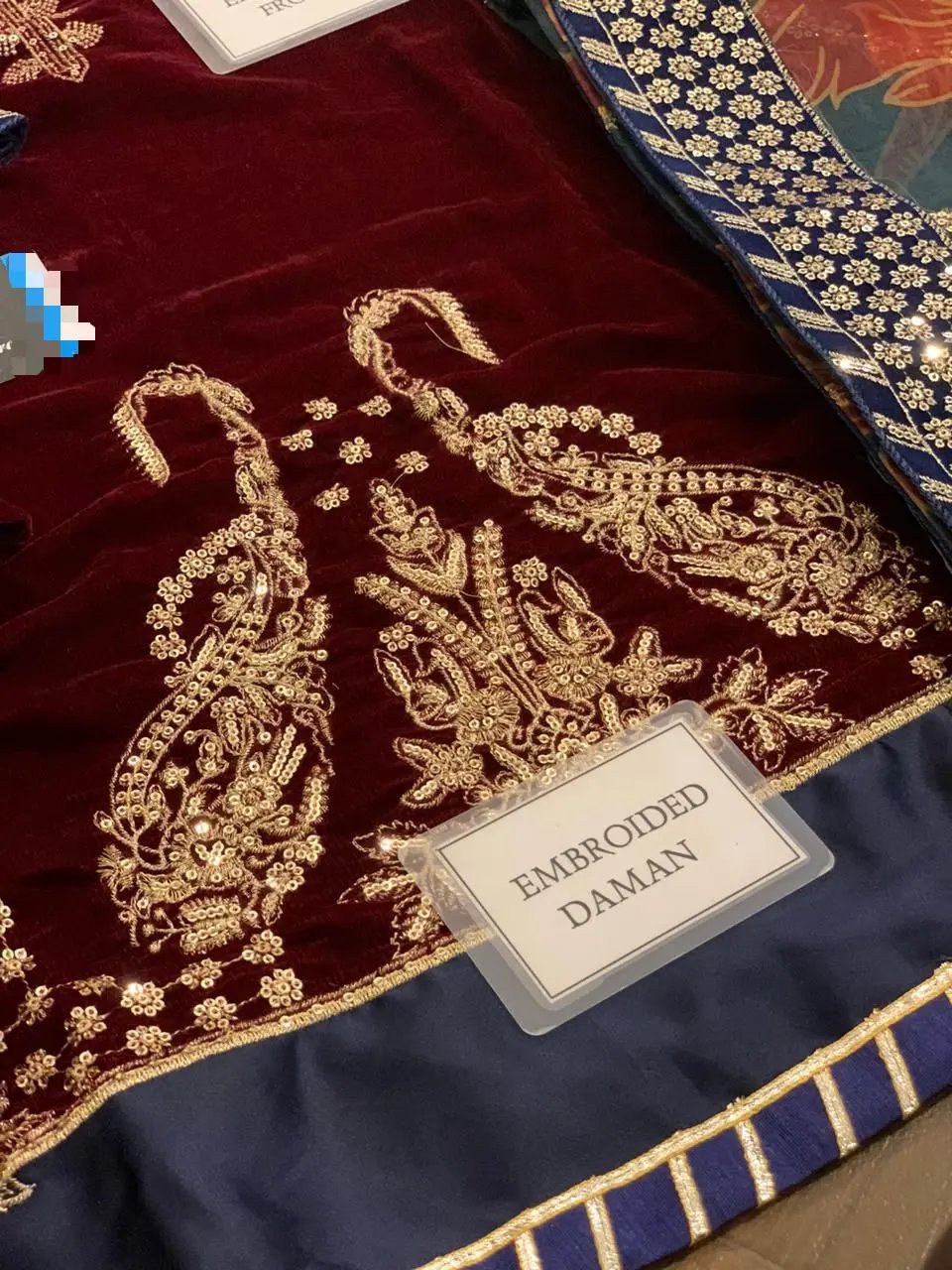 Jasmine Velvet Collection – Micron Velvet 9000 Embroidered Spengle Work Unstitched 3-Piece Suit