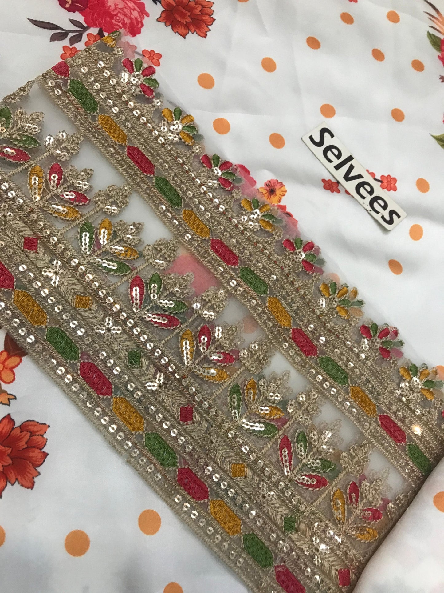 Charizma Unstitched Silk Suit – Heavy Embroidered Digital Printed Shirt & Dupatta