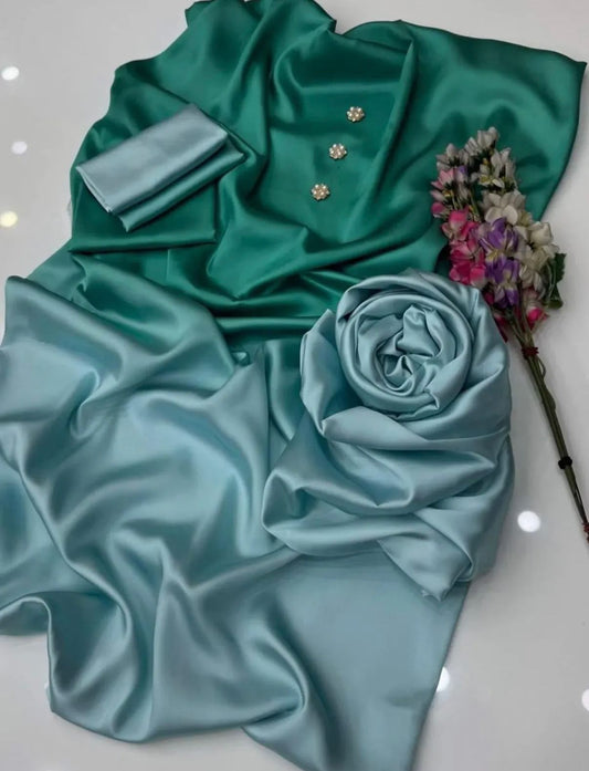 Digital Printed 3PC Shamooz Silk Suit – Luxury Silk Shirt, Trouser & Dupatta Set