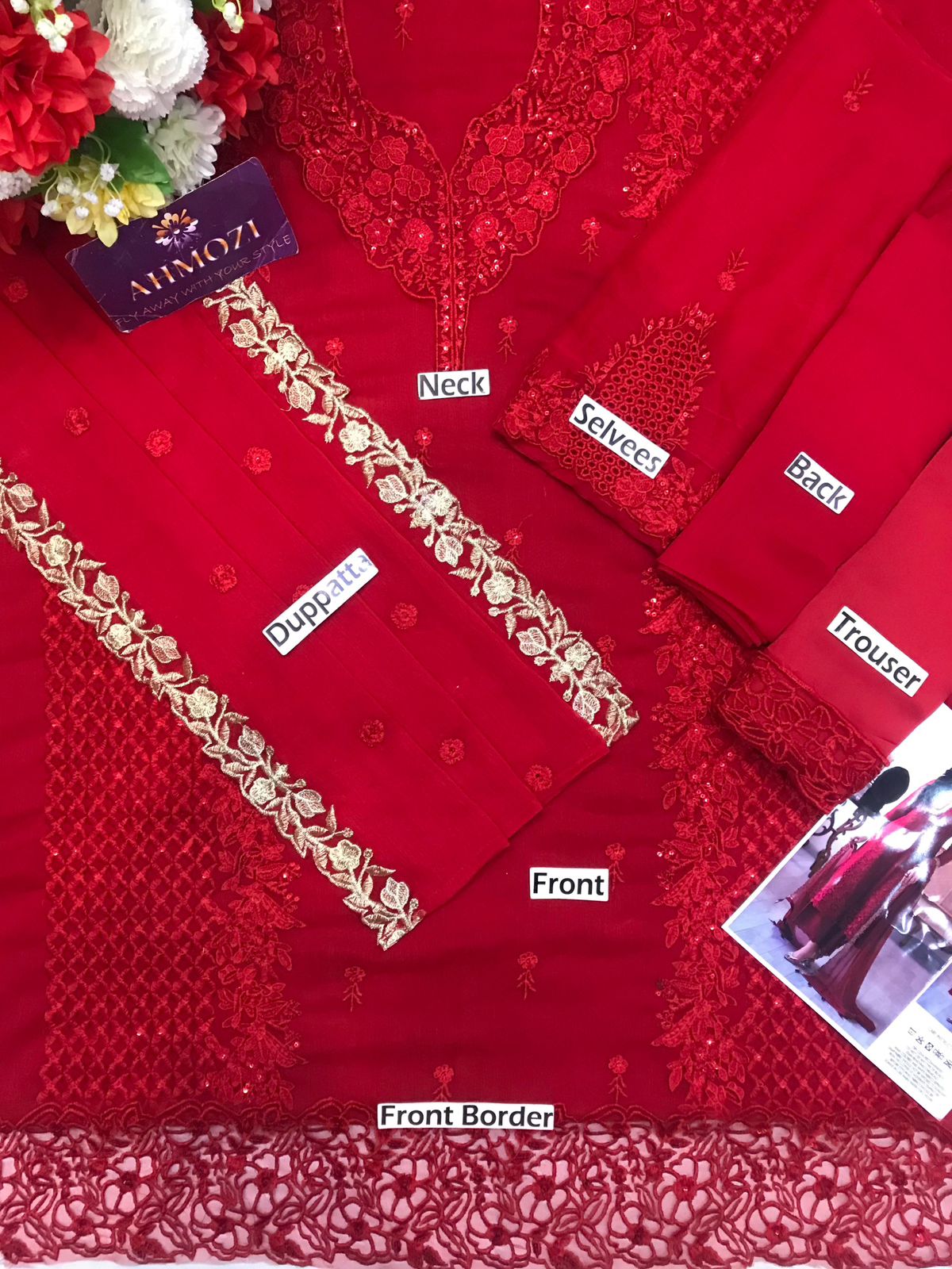 Azure Chiffon Embroidered Unstitched Dress