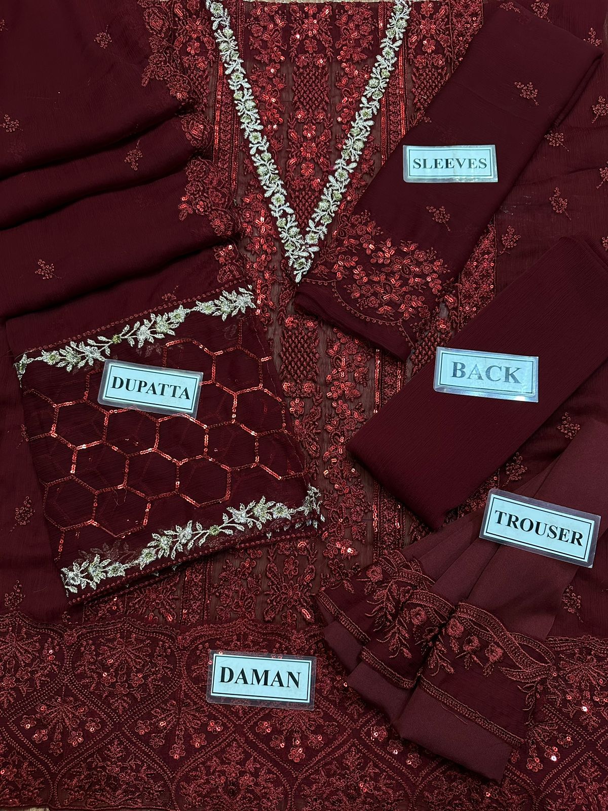 Azure Embroidery Chiffon Collection – Elegant Full Embroidered Chiffon Dress with Dupatta & Malai Trouser