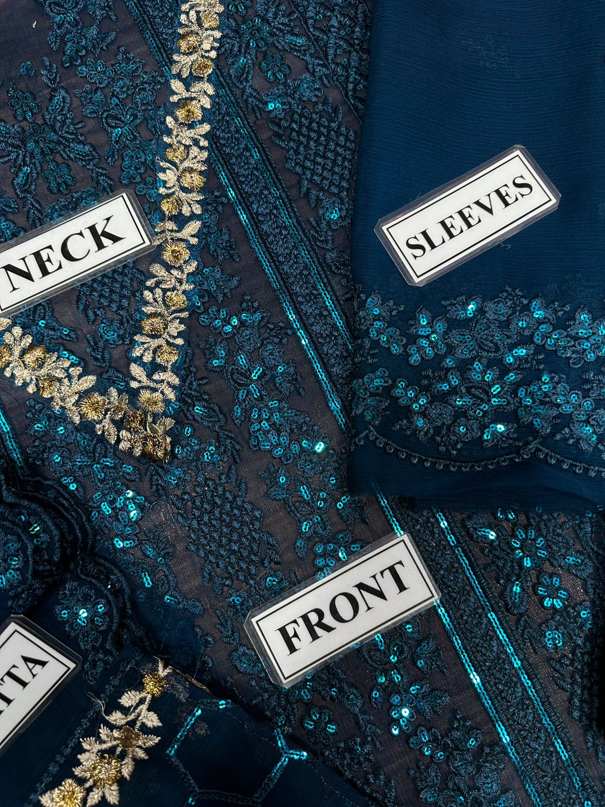 Azure Embroidery Chiffon Collection – Elegant Full Embroidered Chiffon Dress with Dupatta & Malai Trouser