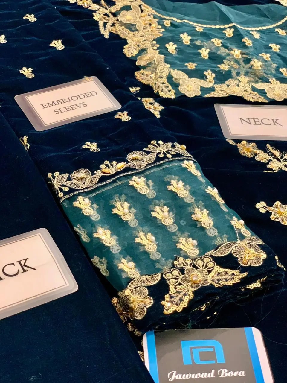 AFROZEH Velvet Embroidered Dress – Winter & Wedding Wear