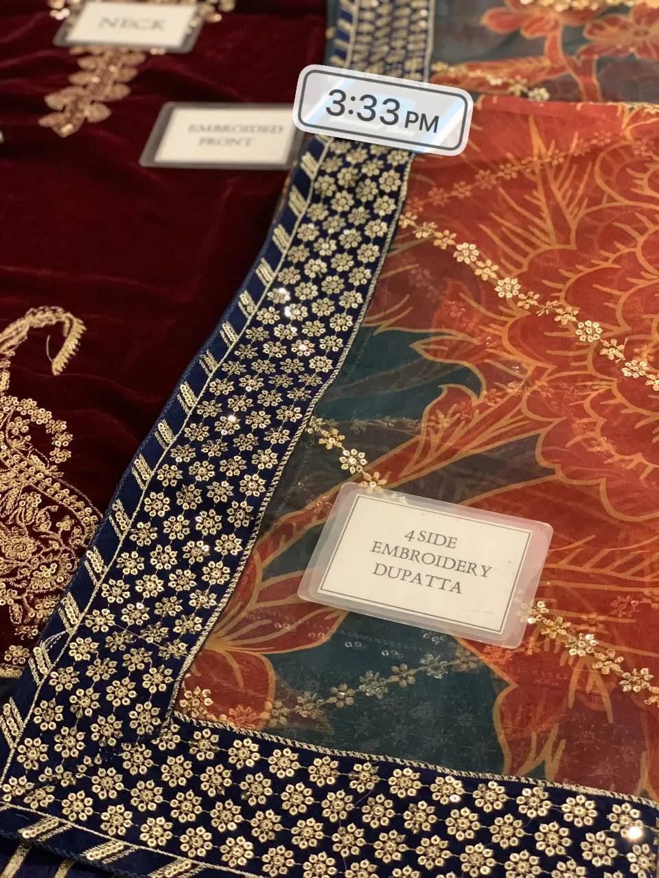 Jasmine Velvet Collection – Micron Velvet 9000 Embroidered Spengle Work Unstitched 3-Piece Suit