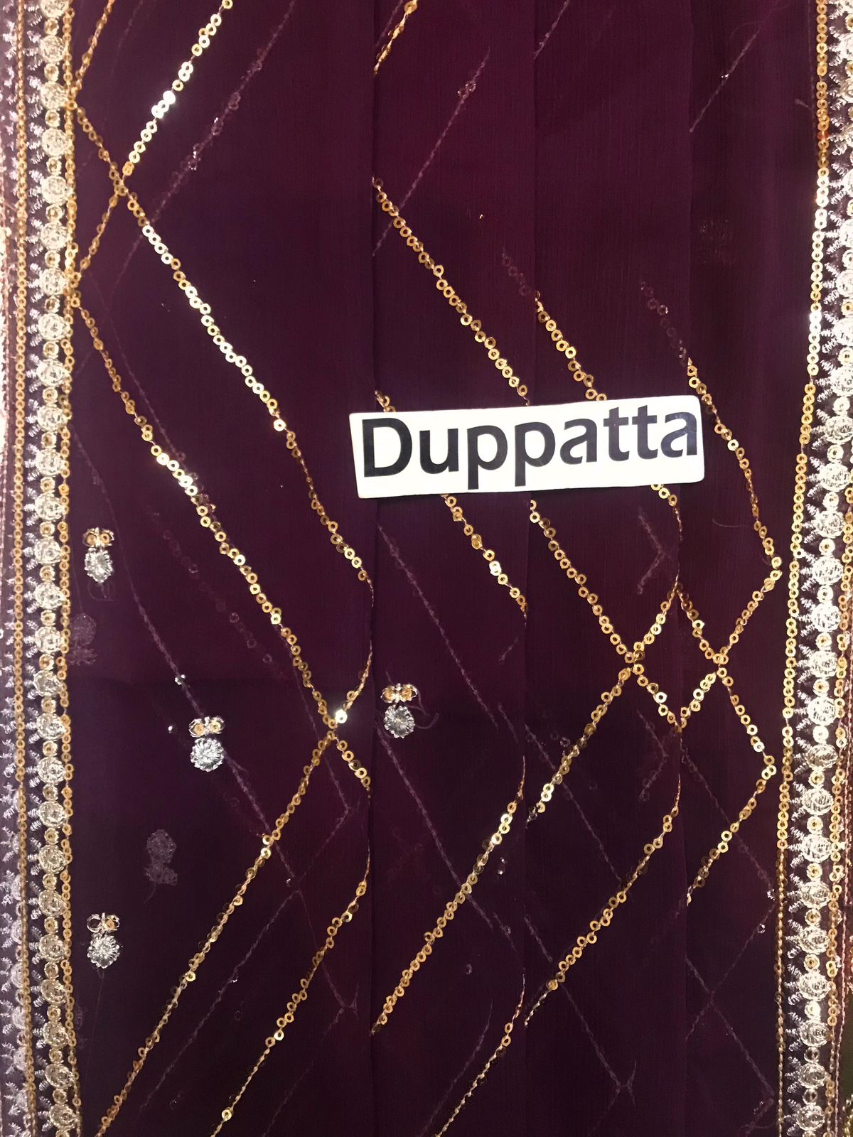 Ahmozi Adan Libas RANG-E-MEHFIL 012 – Heavy Embroidered Chiffon Unstitched 3-Piece Suit with Shamoz Silk Trouser