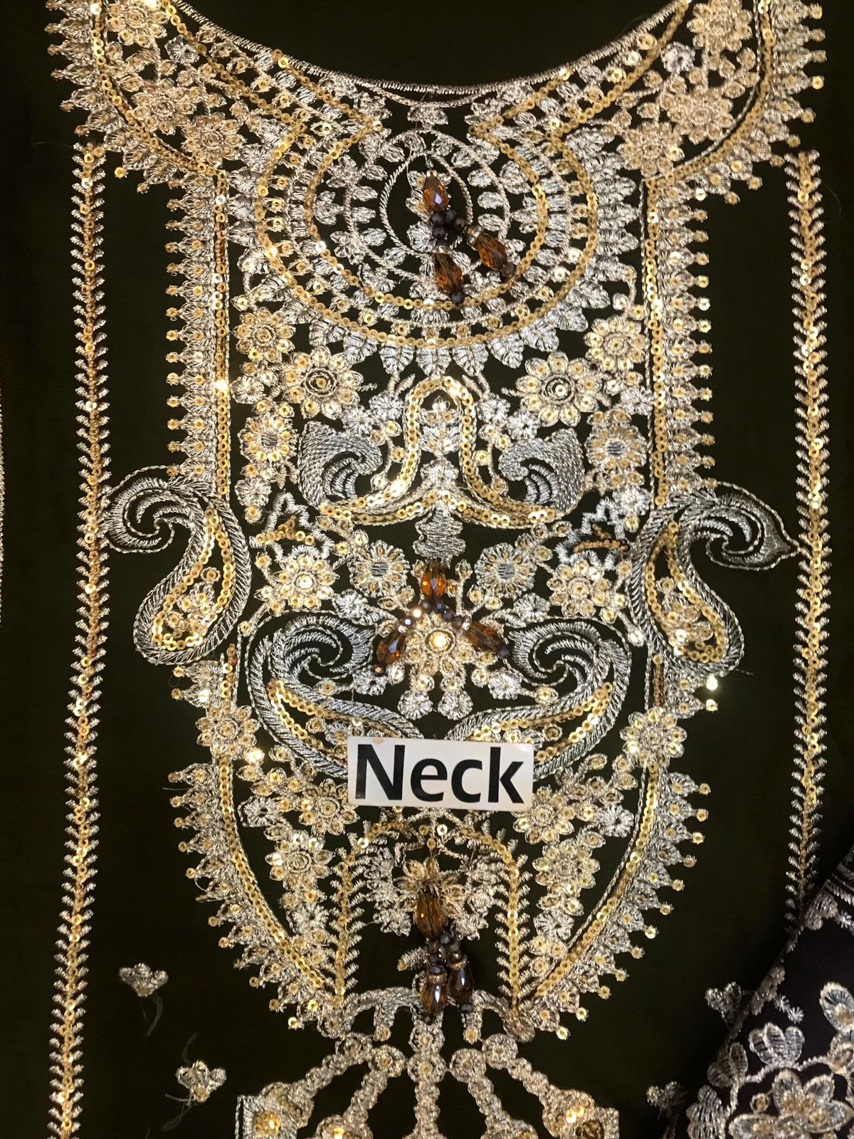 Ahmozi Adan Libas RANG-E-MEHFIL 012 – Heavy Embroidered Chiffon Unstitched 3-Piece Suit with Shamoz Silk Trouser