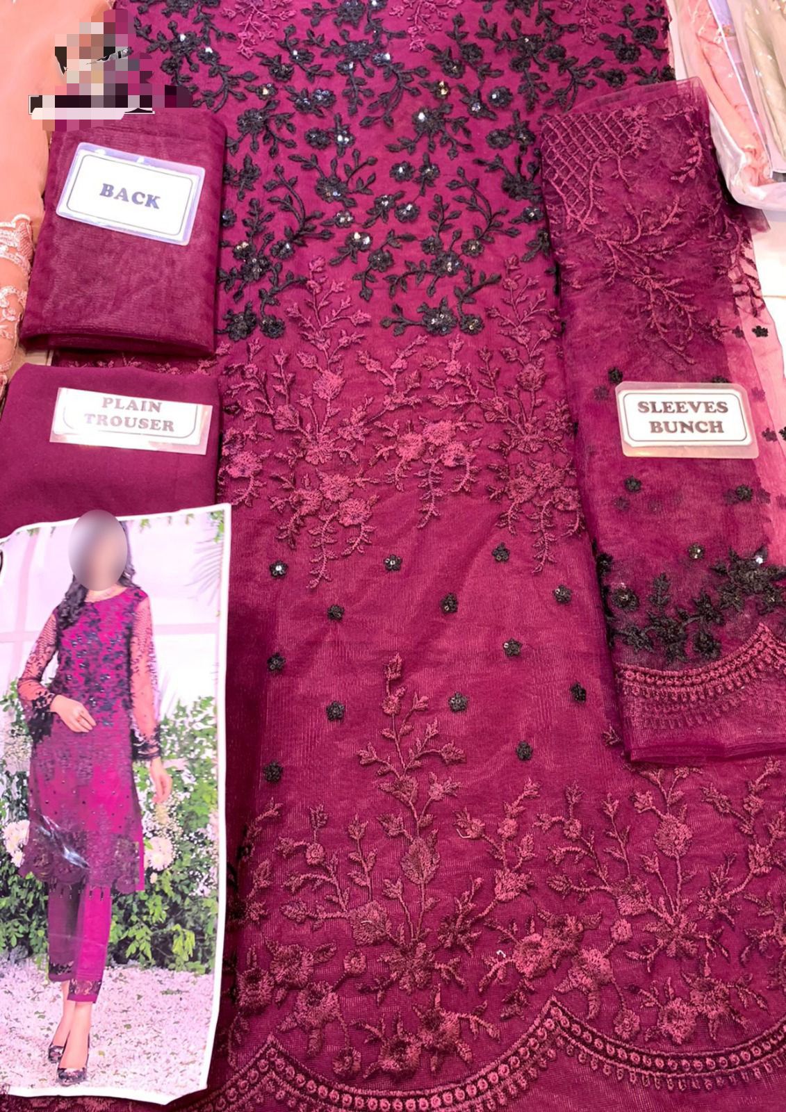 Azure Embroidery 2-Piece Collection MD-1069 – Net Embroidered Shirt with Malai Trouser | New Collection