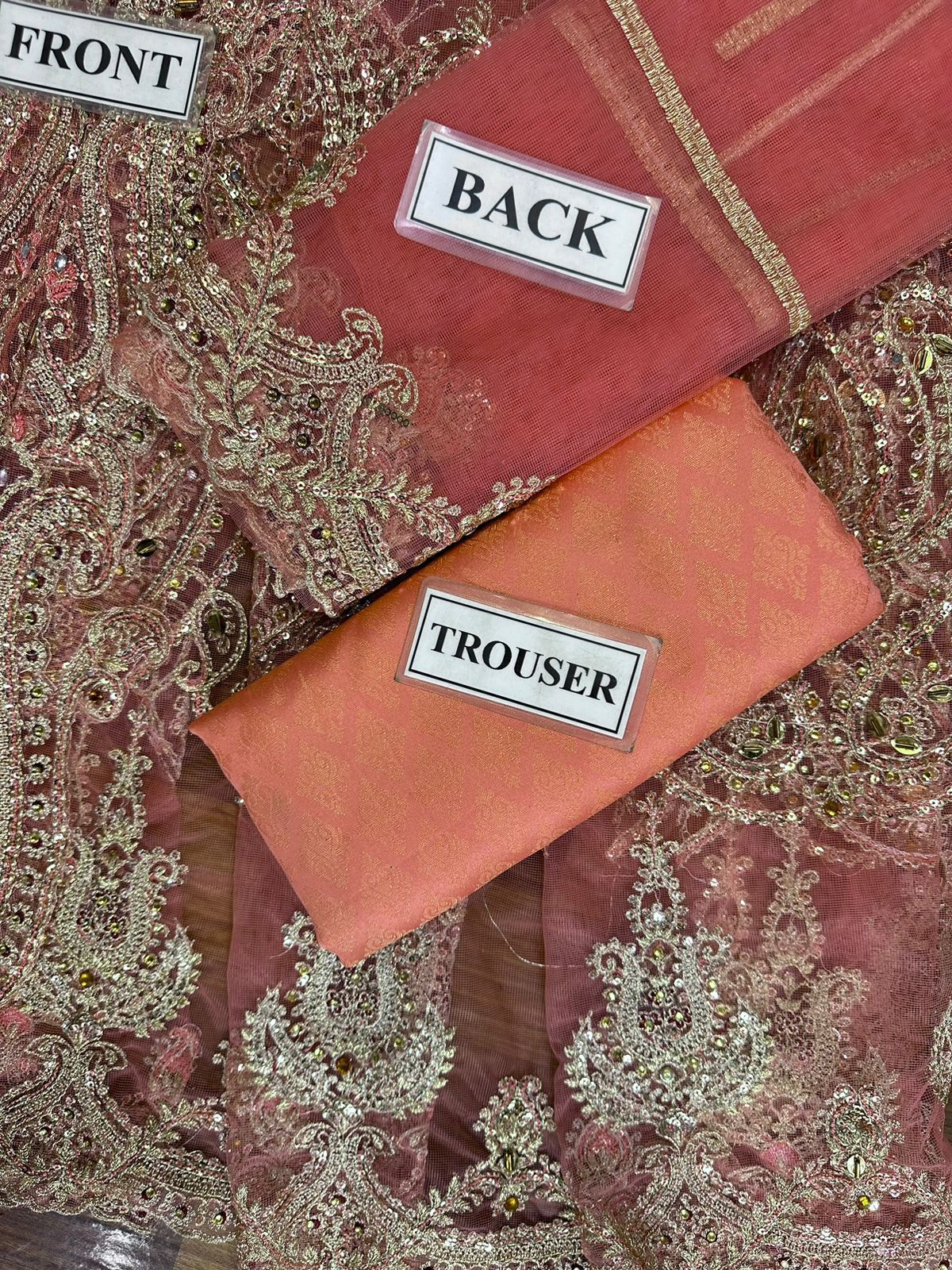 Maria B Net & Silk Embroidered Dress – Heavy Handwork & Zari Sequence Dupatta | Luxury Wedding Collection 2025