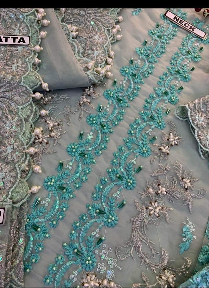 Elaaf Bridal Organza Suit – Stone & Adda Embroidery