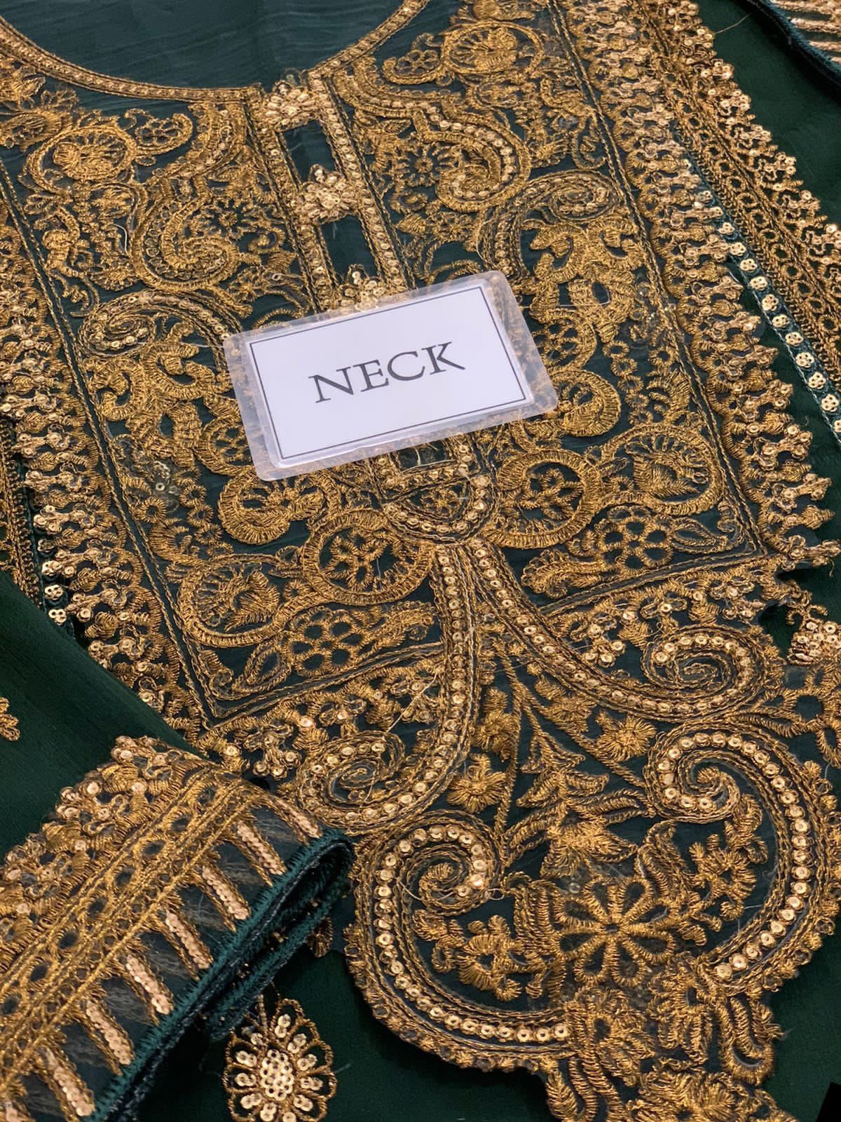 Asim Jofa Rang-e-Noor Collection AJRNC-D18 – Chiffon Fully Heavy Embroidered Spangle Work Dress with Dupatta & Satin Trouser