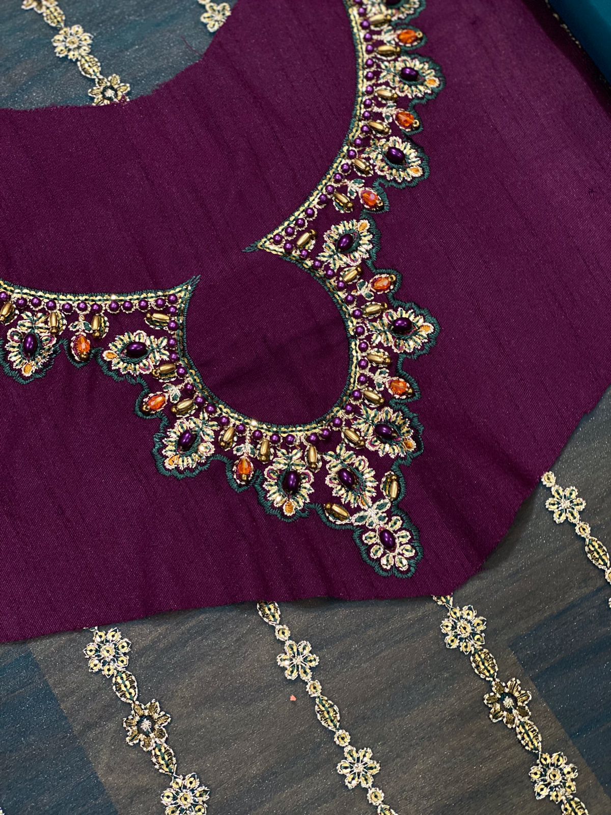 Baroque Organza Embroidered Suit – Full Sequence & Adda Work Dress with Double Shaded Dupatta & Shamooz Silk Trouser