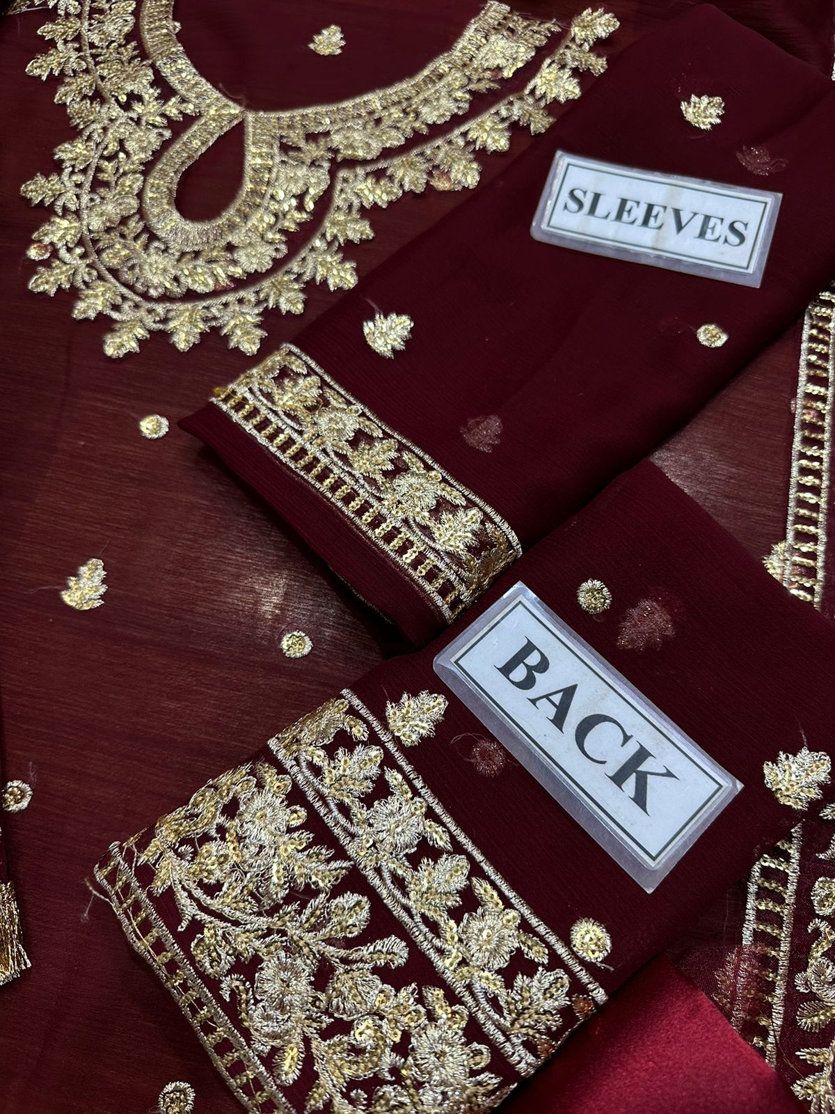 Asim Jofa Chiffon Embroidered Suit – Elegant Sequence Work Dress with 4-Sided Dupatta & Malai Trouser