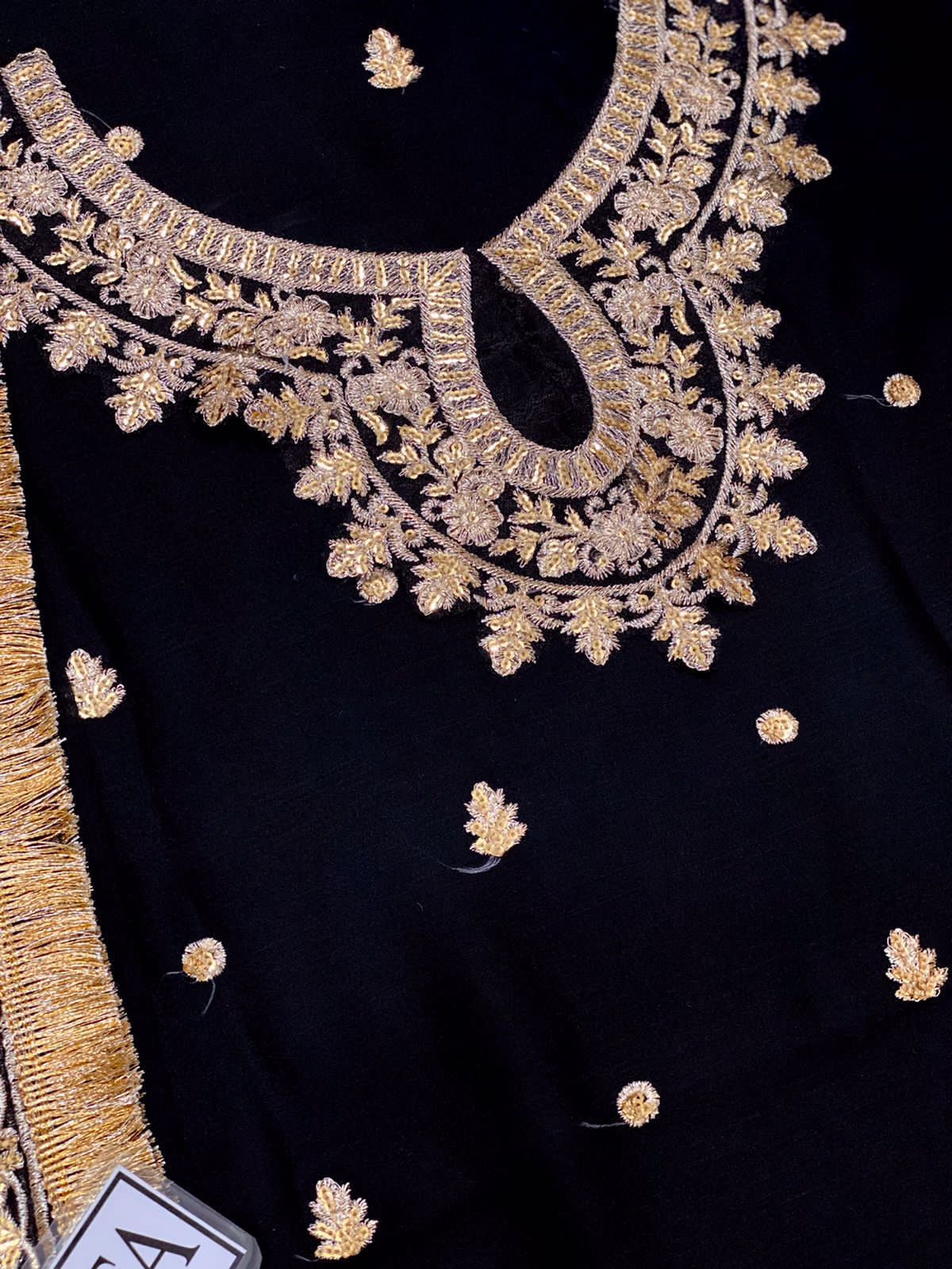 Asim Jofa Chiffon Embroidered Suit – Elegant Sequence Work Dress with 4-Sided Dupatta & Malai Trouser