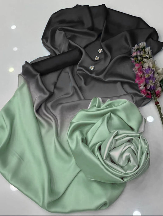 Digital Printed 3PC Shamooz Silk Suit – Luxury Silk Shirt, Trouser & Dupatta Set