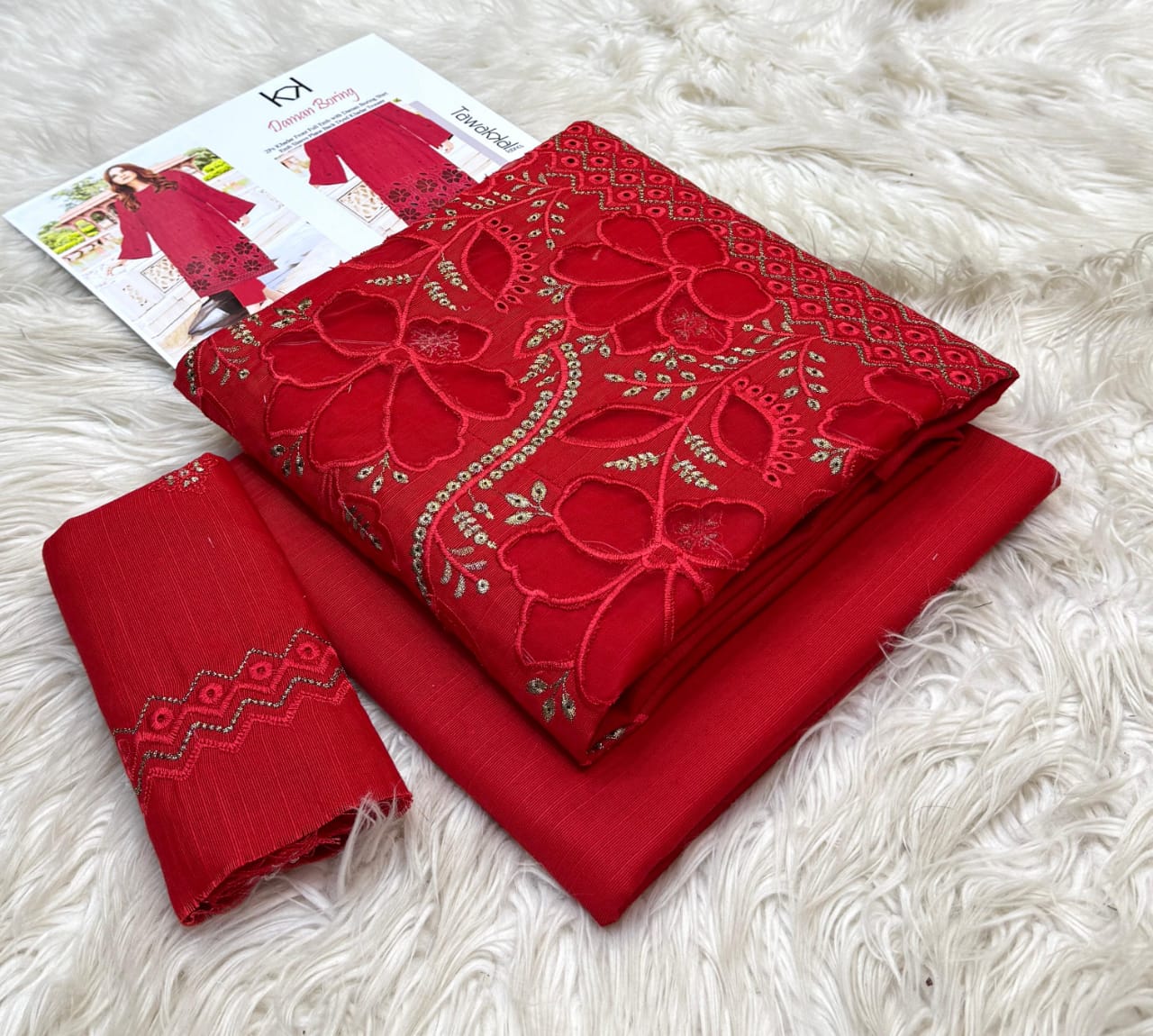 Tawakkal 2pc Fancy Lasercutwork Khadar Suit