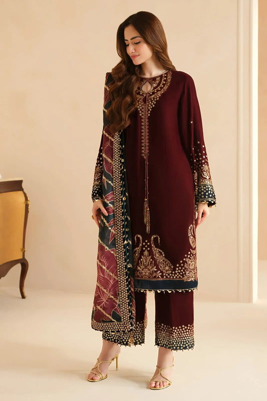 Jasmine Velvet Collection – Micron Velvet 9000 Embroidered Spengle Work Unstitched 3-Piece Suit