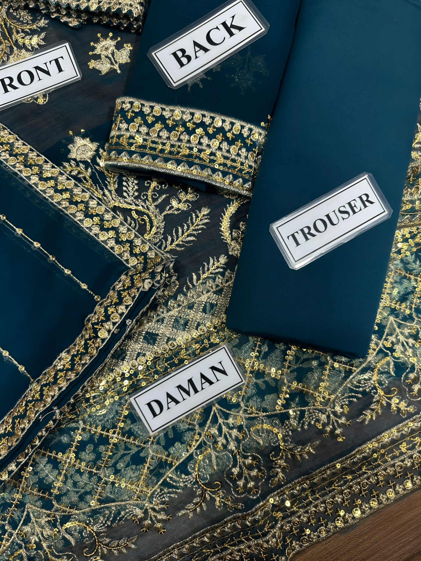 Asim Jofa Hania Amir Chiffon Embroidered Dress – Zari & Sequence Work with Malai Trouser