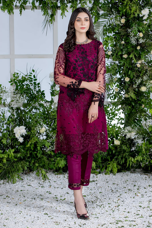 Azure Embroidery 2-Piece Collection MD-1069 – Net Embroidered Shirt with Malai Trouser | New Collection