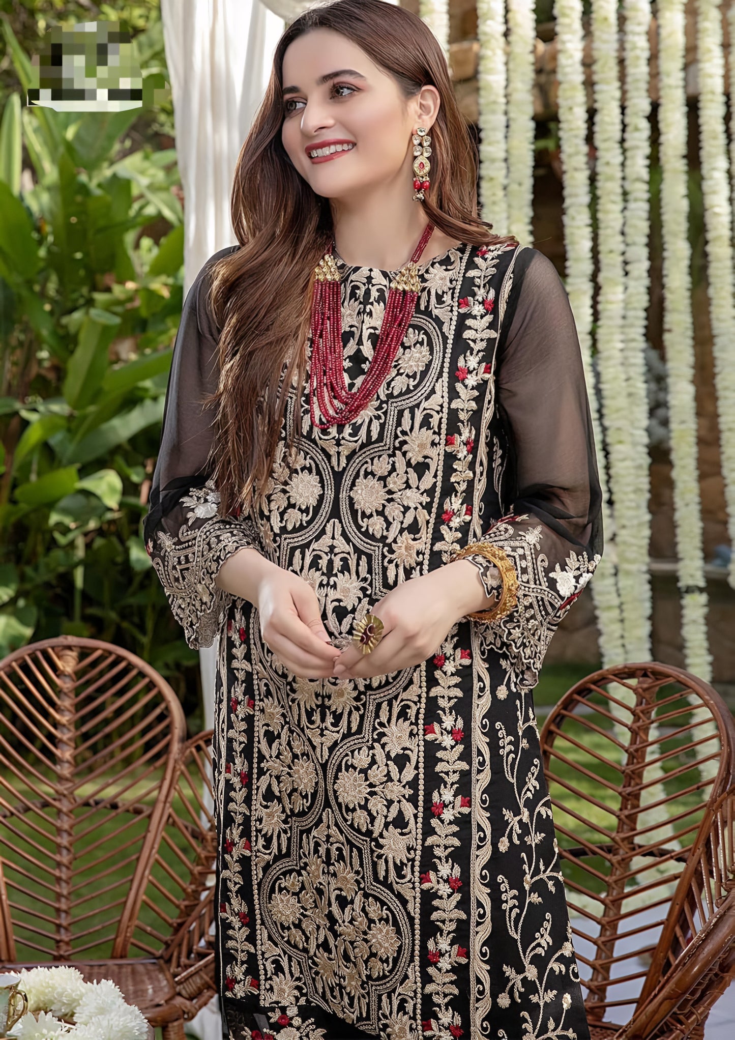 Azure Embroidery 2-Piece Collection MD-1111 – Chiffon Embroidered Shirt & Malai Trouser | New Collection 2025