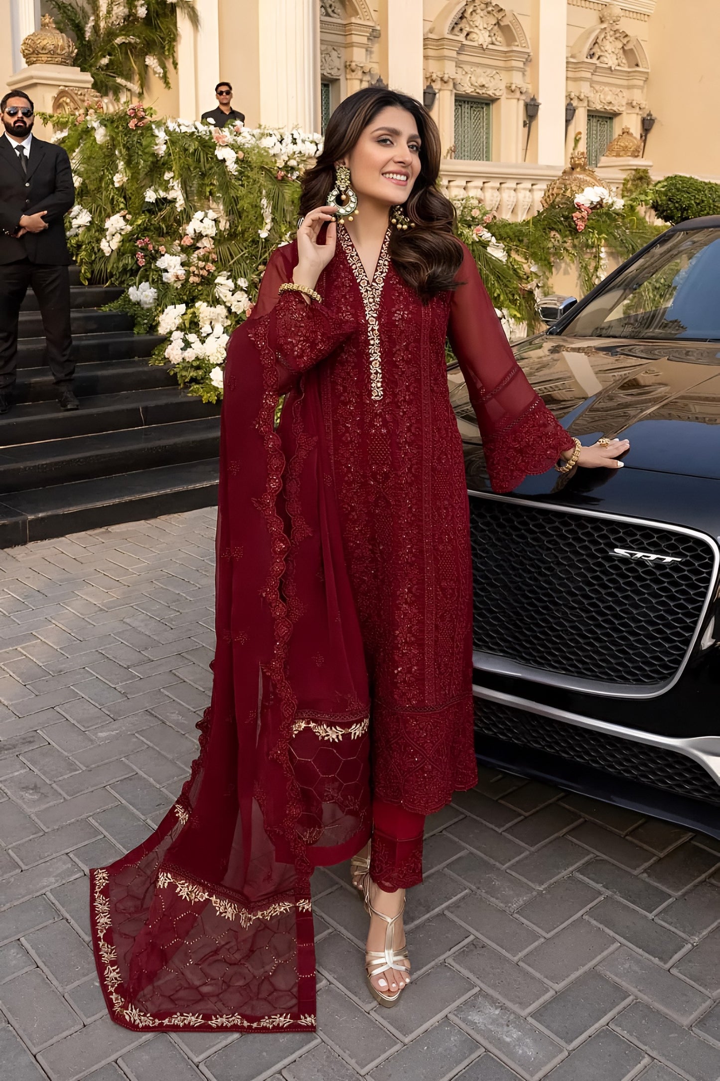 Azure Embroidery Chiffon Collection – Elegant Full Embroidered Chiffon Dress with Dupatta & Malai Trouser