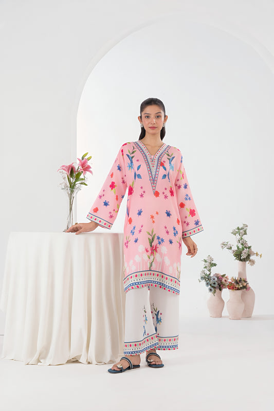 3PC Shamooz Silk Digital Printed Suit – Elegant Silk Shirt, Trouser & Dupatta Set