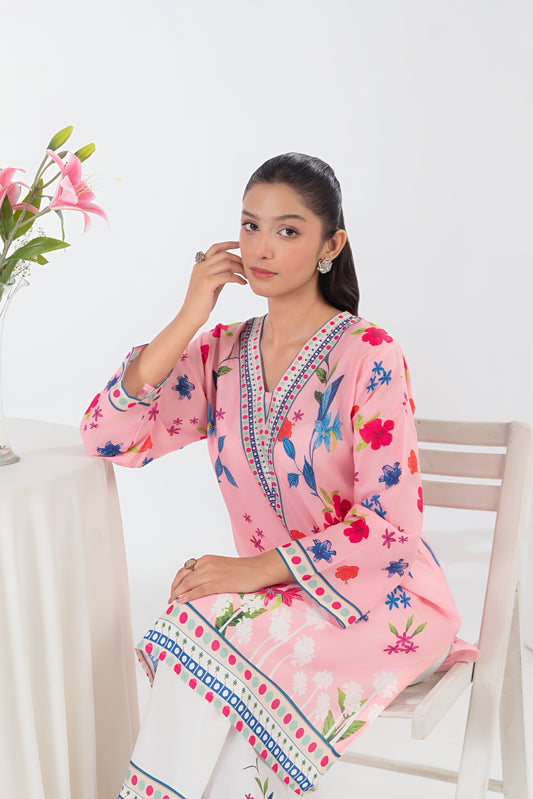 3PC Shamooz Silk Digital Printed Suit – Elegant Silk Shirt, Trouser & Dupatta Set