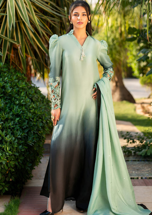 Digital Printed 3PC Shamooz Silk Suit – Luxury Silk Shirt, Trouser & Dupatta Set