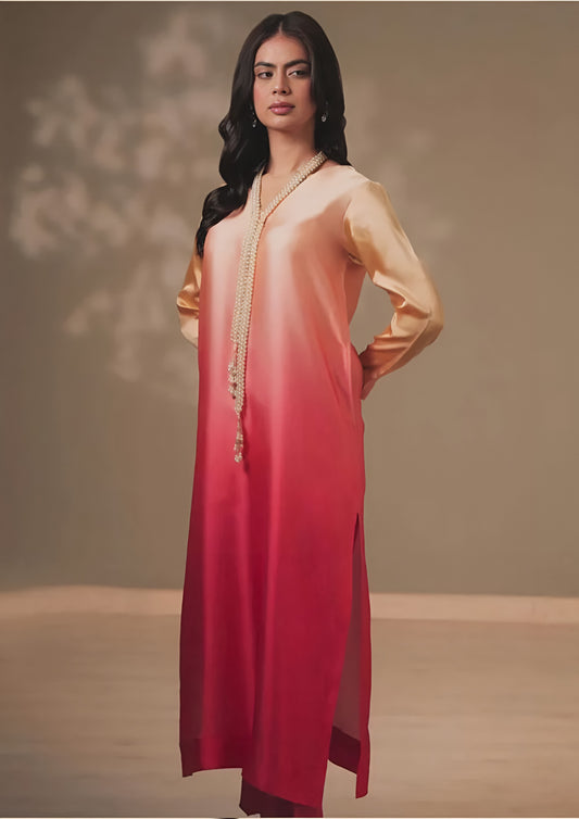 Digital Printed 3PC Shamooz Silk Suit – Luxury Silk Shirt, Trouser & Dupatta Set