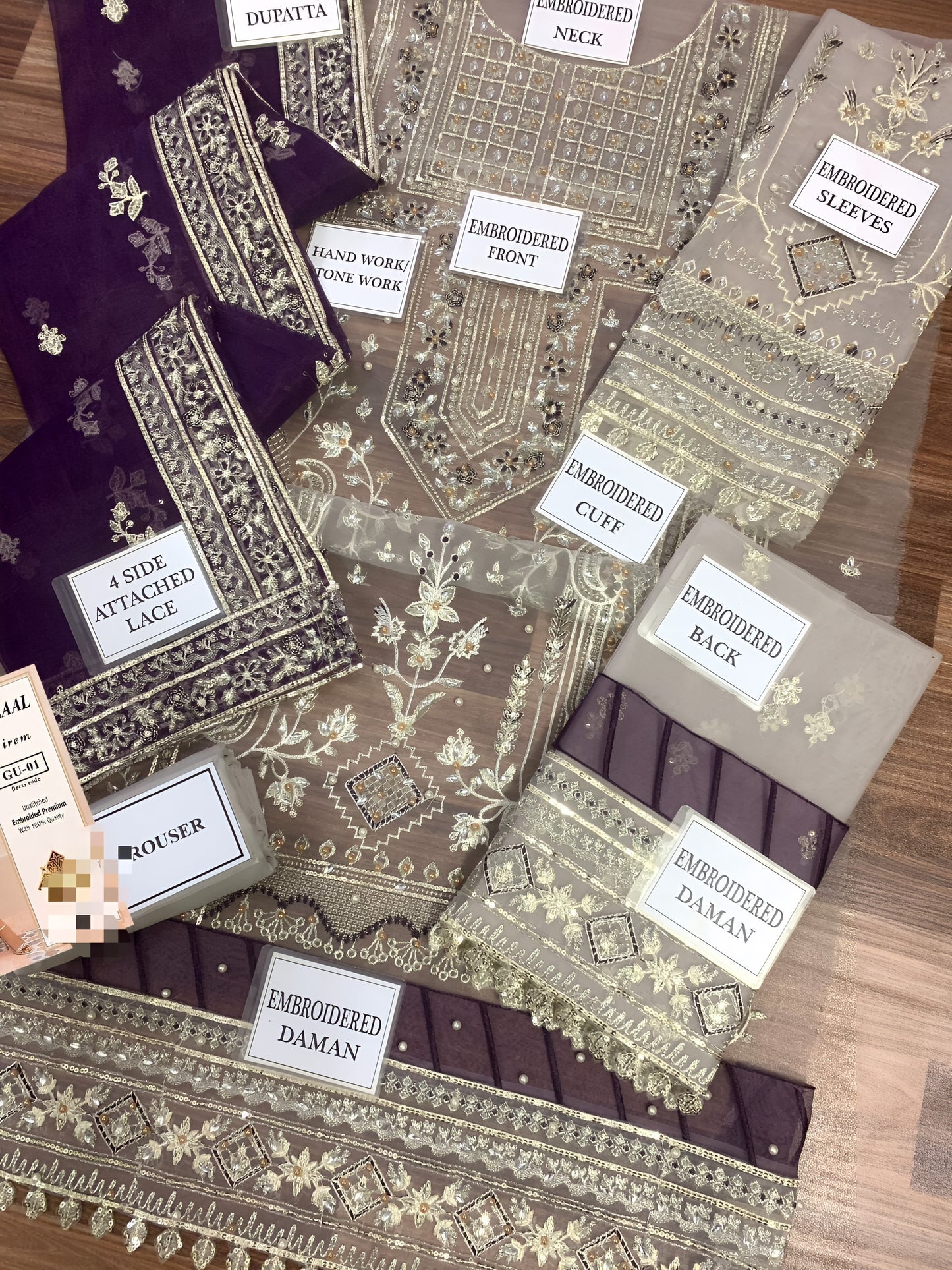 Gulaal Wedding Edition – Embroidered Organza Suit with Handwork & Malai Trouser