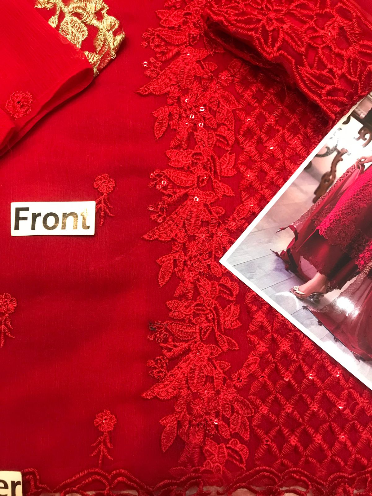 Azure Chiffon Embroidered Unstitched Dress