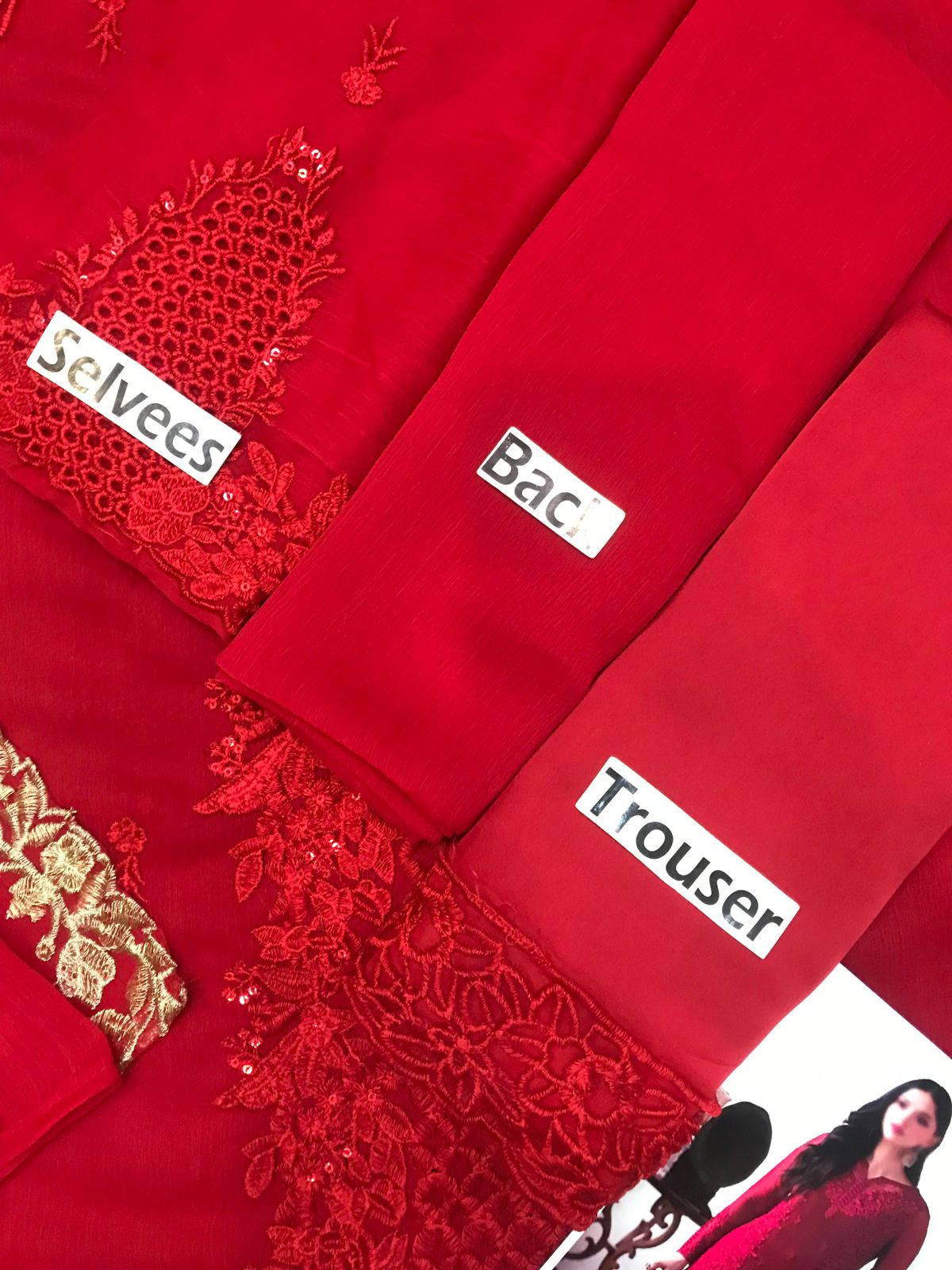 Azure Chiffon Embroidered Unstitched Dress