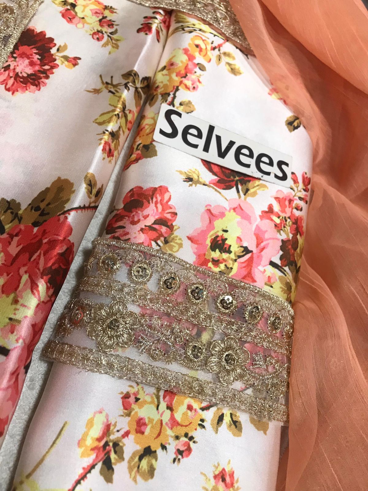 Shenora Unstitched 3 Piece Shamoze Silk Suit – Heavy Embroidered Chiffon Dupatta & Printed Trouser