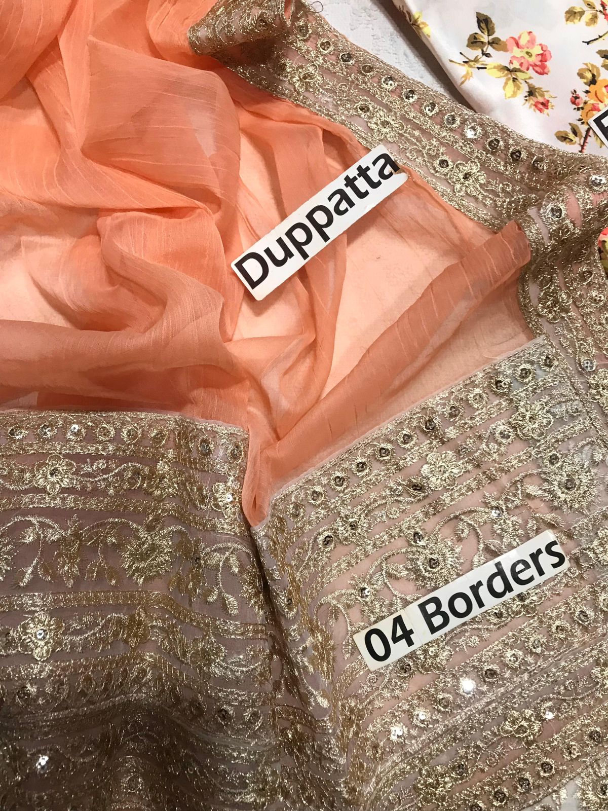 Shenora Unstitched 3 Piece Shamoze Silk Suit – Heavy Embroidered Chiffon Dupatta & Printed Trouser