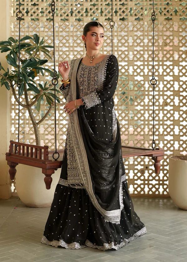 Asim Jofa Chandani Luxury Chiffon Collection – Code MD 1387 | Fully Heavy Embroidered Spangle Work 3 Piece Suit
