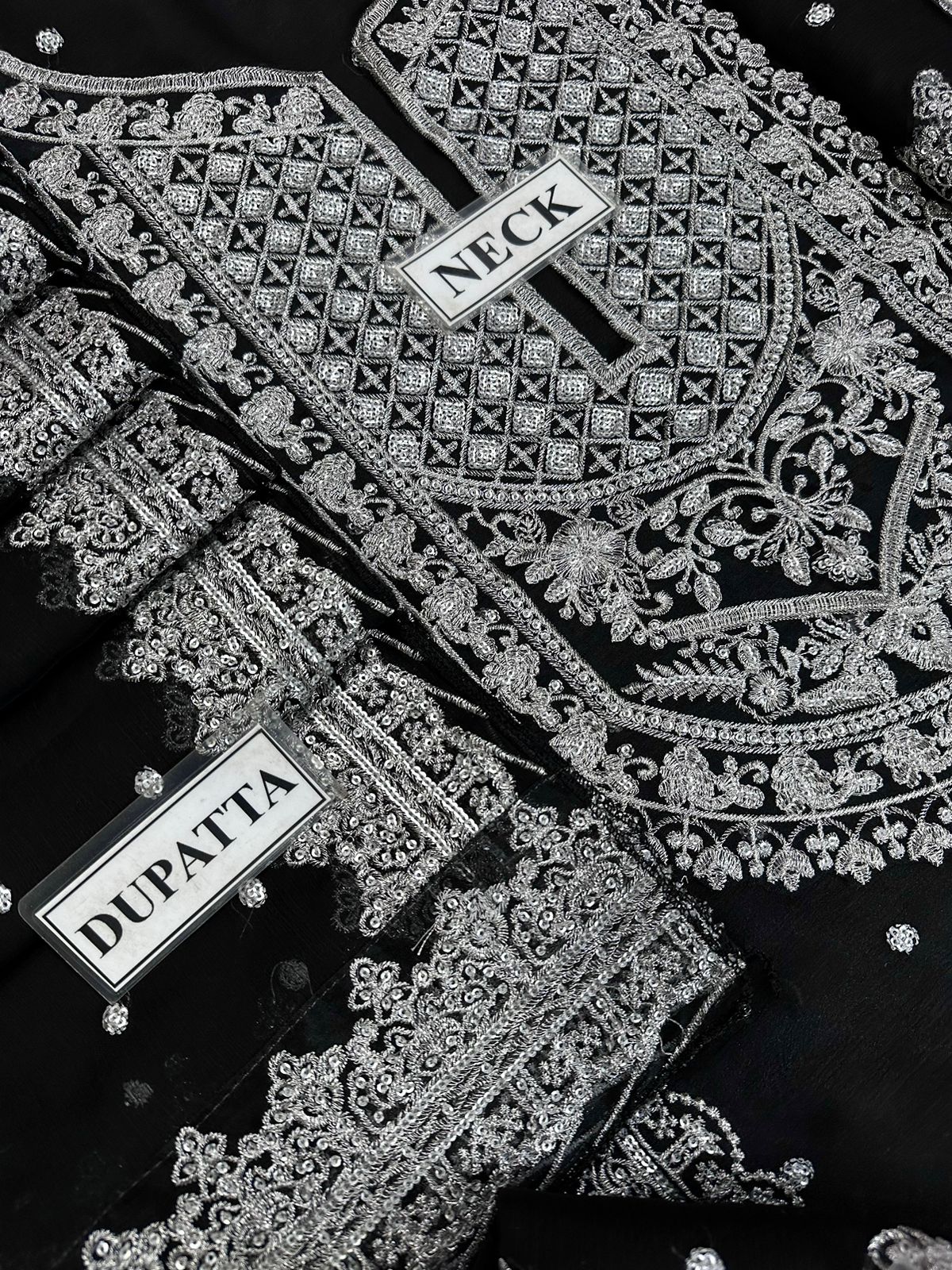 Asim Jofa Chandani Luxury Chiffon Collection – Code MD 1387 | Fully Heavy Embroidered Spangle Work 3 Piece Suit