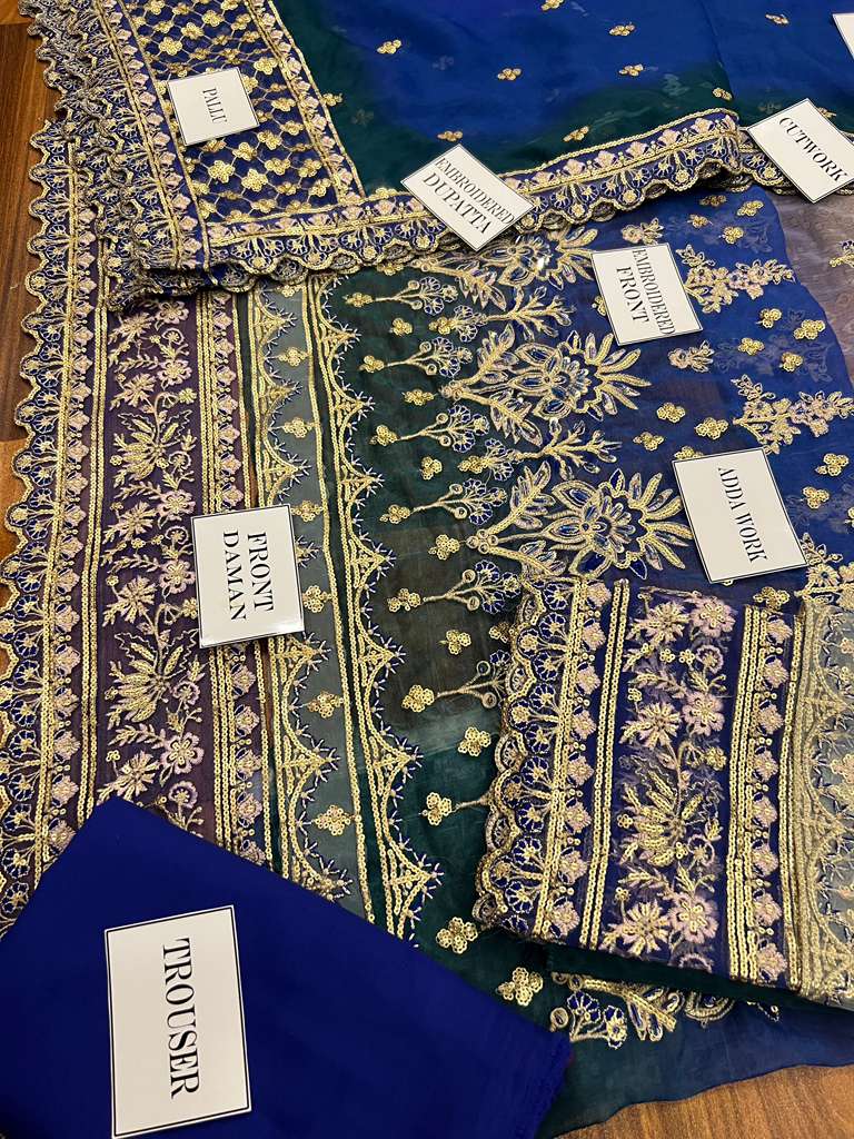 Heer Collection Bridal Chiffon Dress – Design 181 | Digital Chunri Chiffon & Malai with Heavy Sequence Embroidery